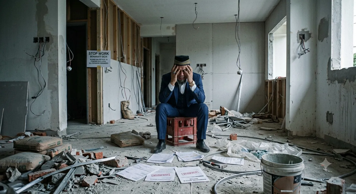 Property owner distressed by an unfinished renovation project