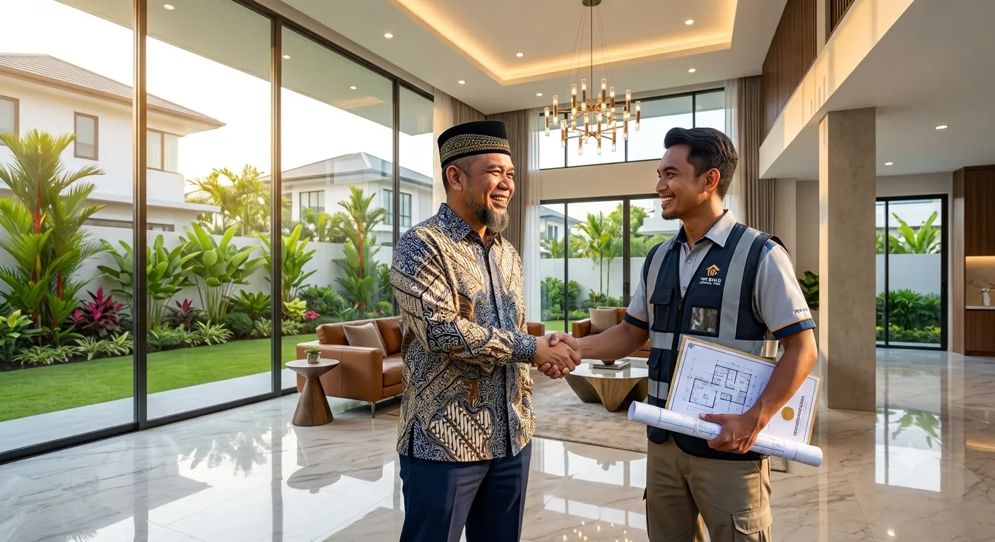 Property owner confidently working with a trusted contractor