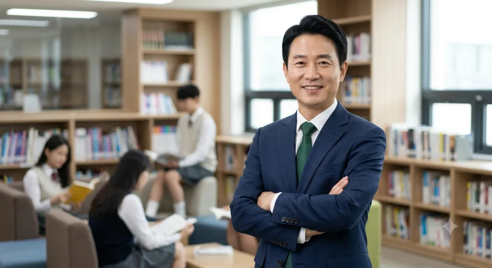 Confident school administrator with reliable, screened campus staff